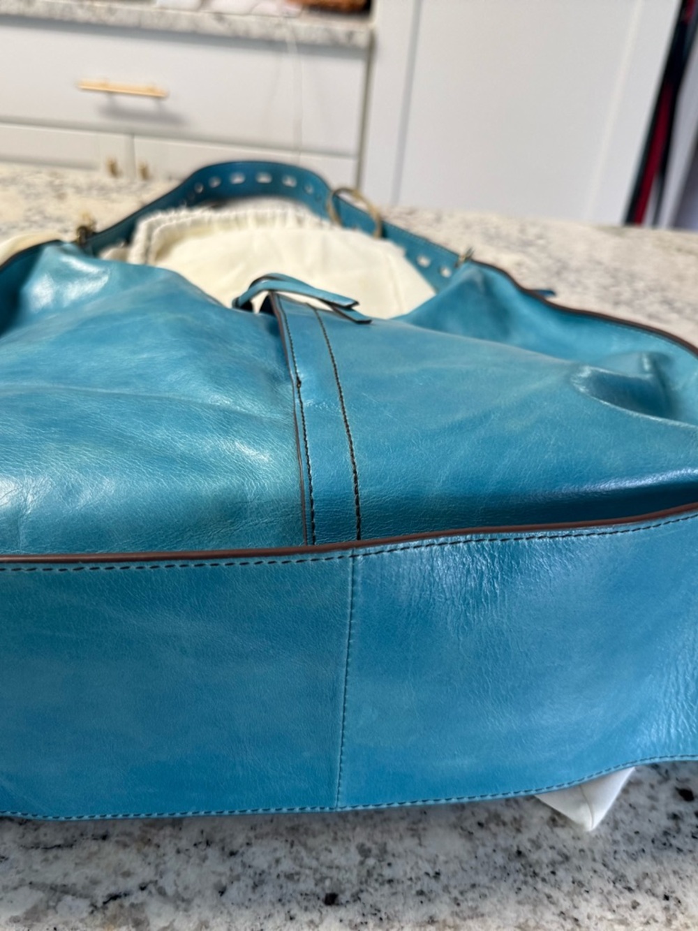 HOBO Blue  Leather Shoulder Hobo Bag - Picture 2 of 9